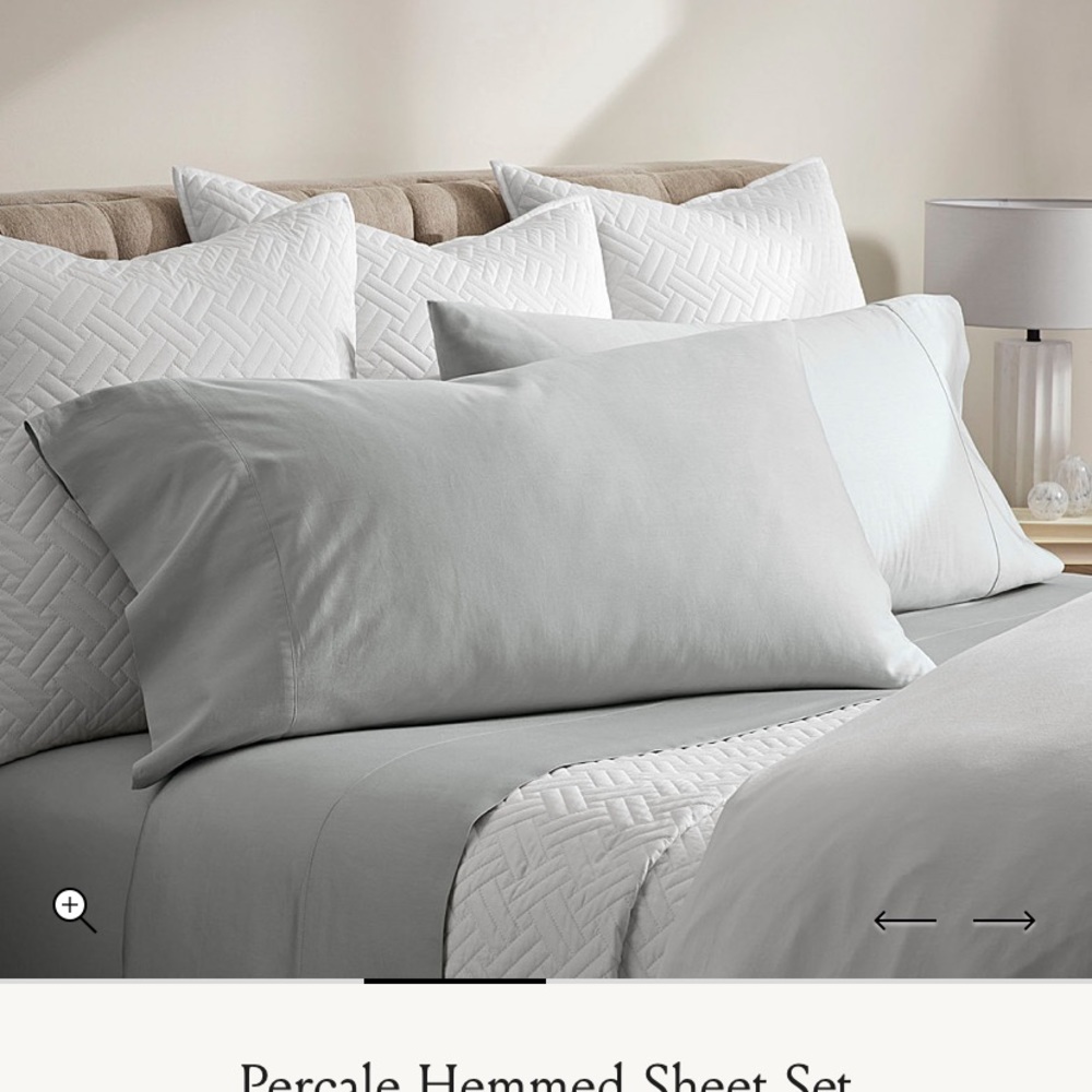Boll & Branch King Percale Sheets in color Shore